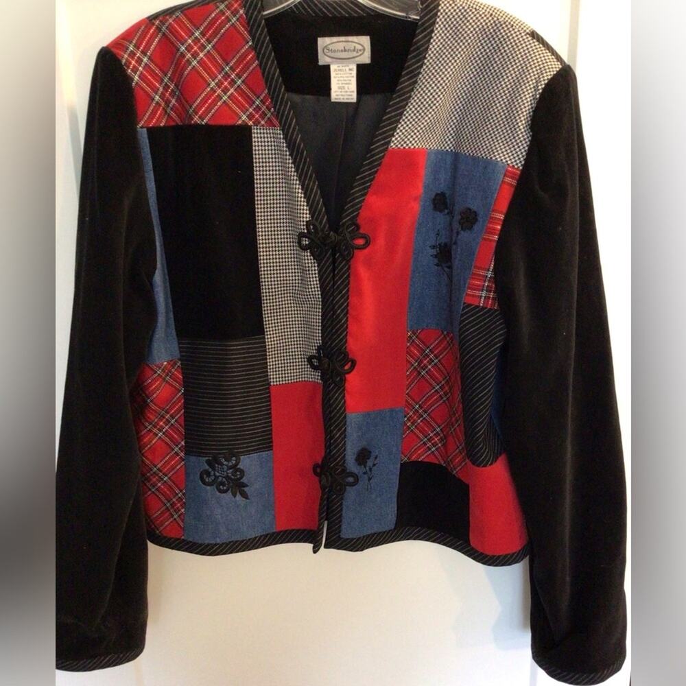 Vintage 90s Stonebridge Patchwork Jacket Shacket … - image 2